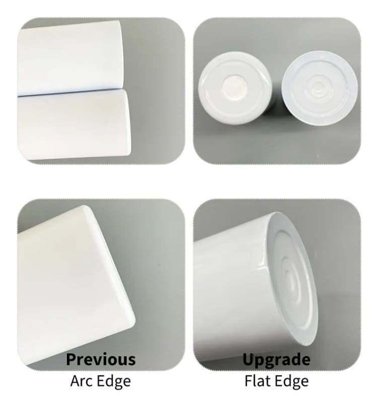 20OZFlatedge2 Sublimation Blanks : 20oz Straight Flat Edge Bottom Tumbler (White & Silver)