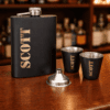 8ozHipFlaskSet18 Laser Engraving : 8oz Matte Black Hip Flask Set (with option for us to engrave)