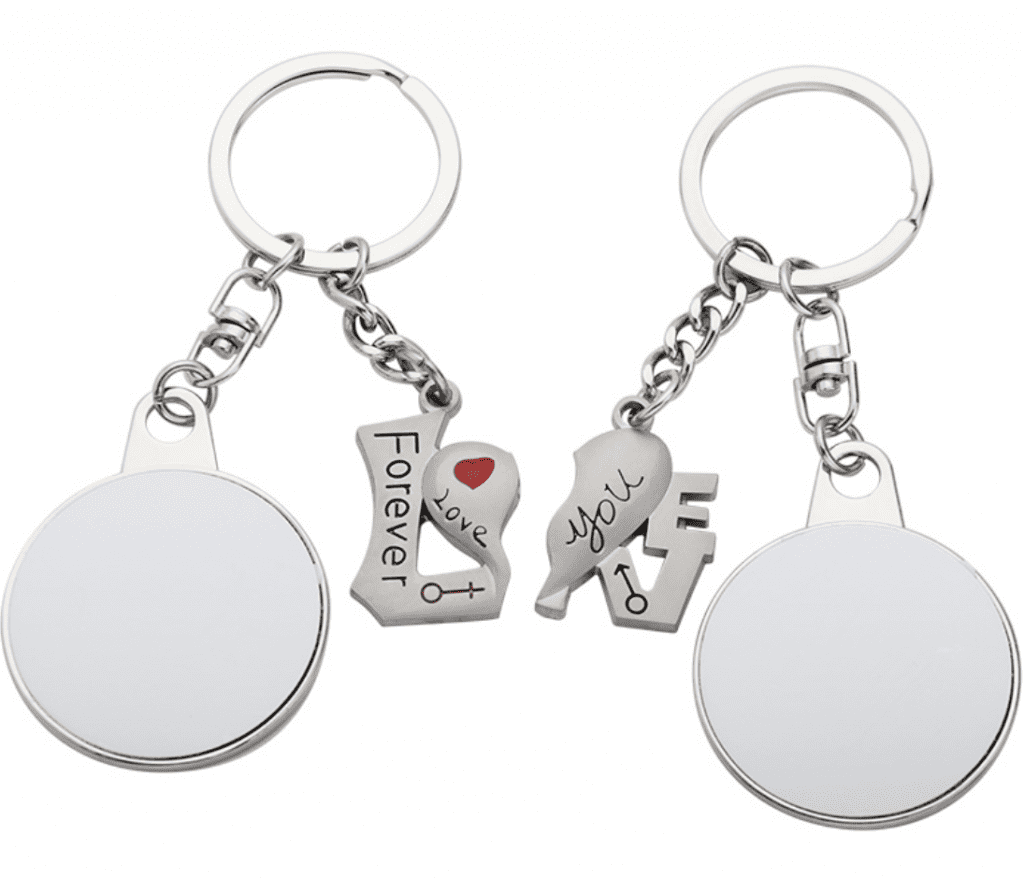 Sublimation Blanks : Double Magnet Keyring Set