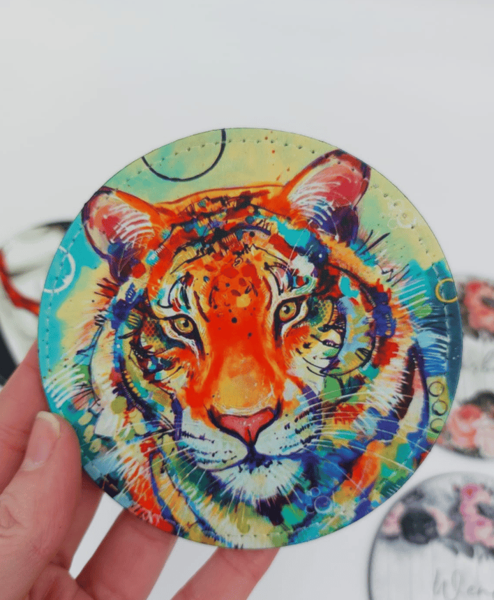 Coaster_Tiger Sublimation Blanks : PU Leather Coasters