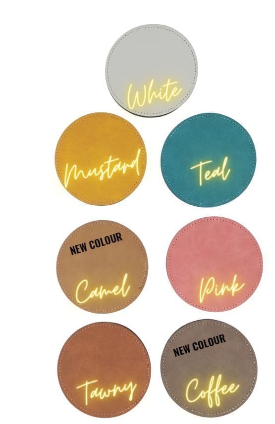 Coasters2 Sublimation Blanks : PU Leather Coasters