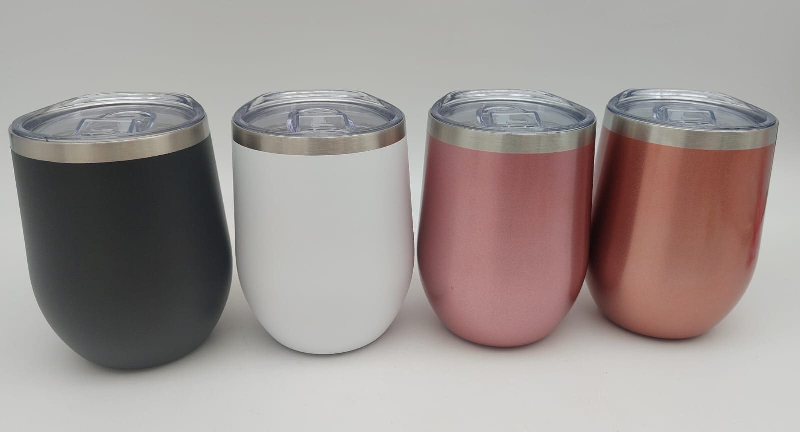 12ozWineAll Engraving/Vinyl Blanks : 12oz Silver Rimmed Powder Coated Tumblers