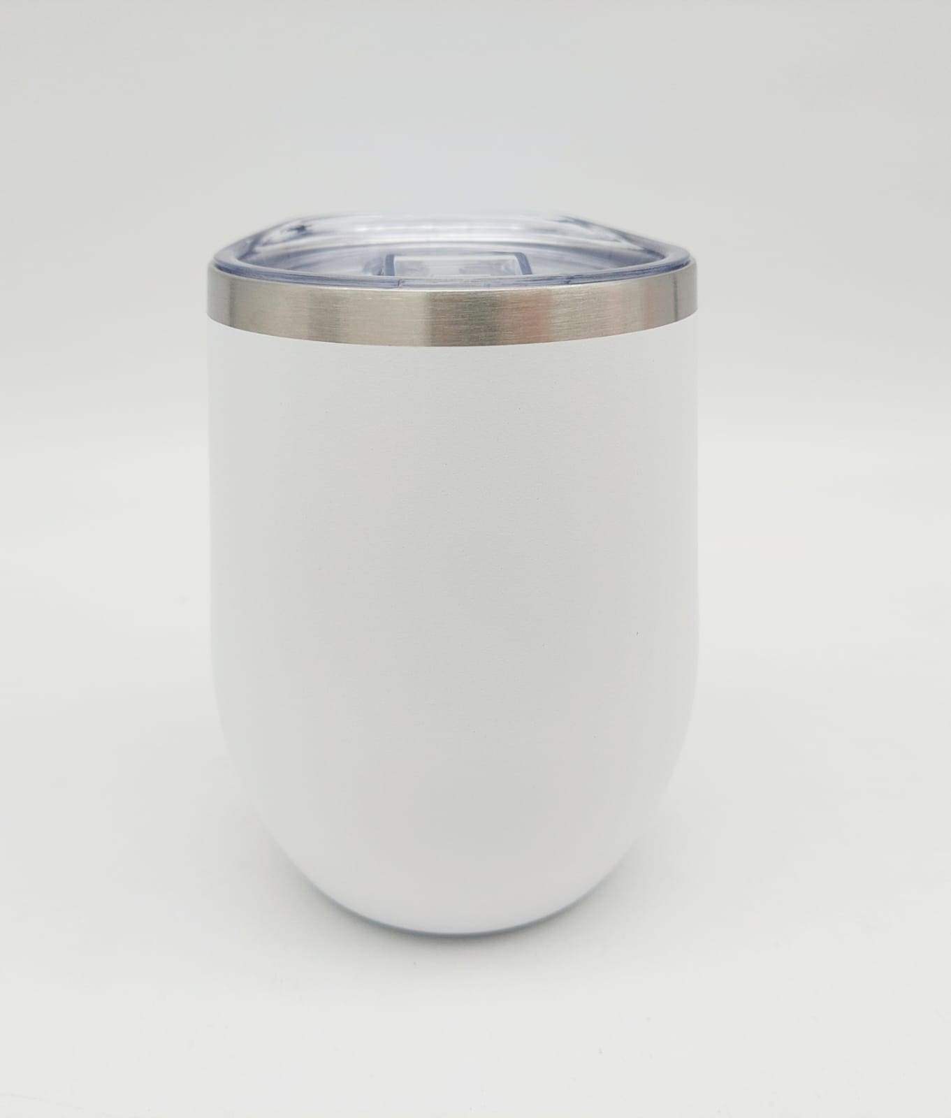 12ozWineWhite Engraving/Vinyl Blanks : 12oz Silver Rimmed Powder Coated Tumblers