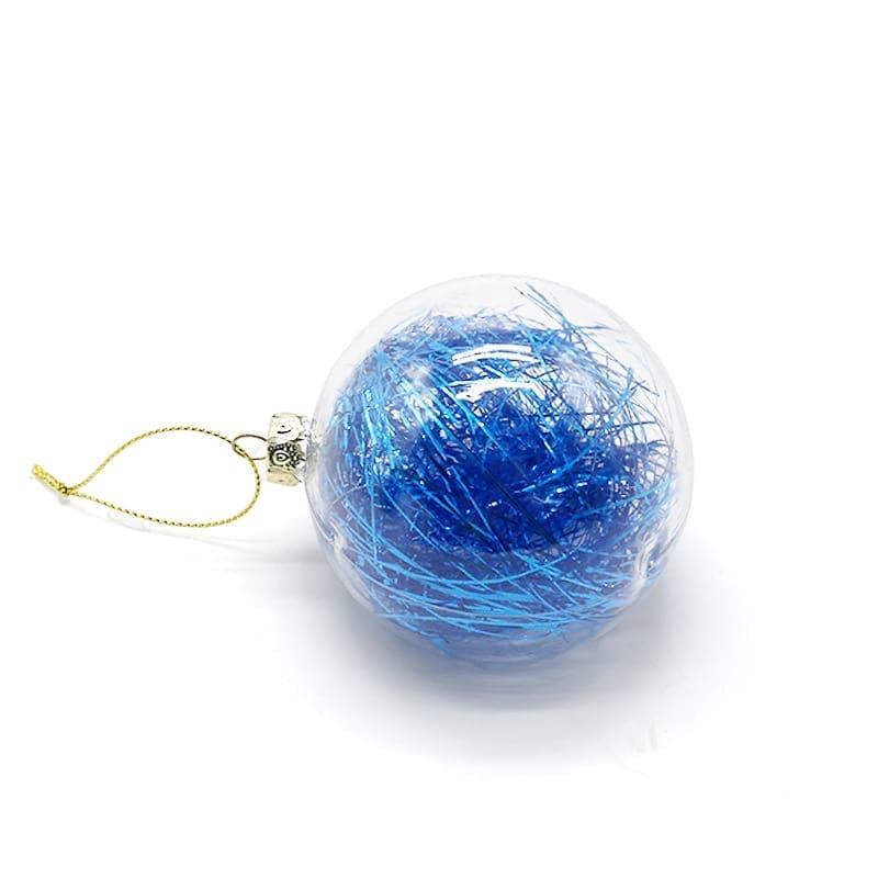 4 Christmas Sublimation : 8cm Transparent Tinsel Baubles