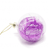 Clear_Pink Christmas Sublimation : 8cm Transparent Tinsel Baubles