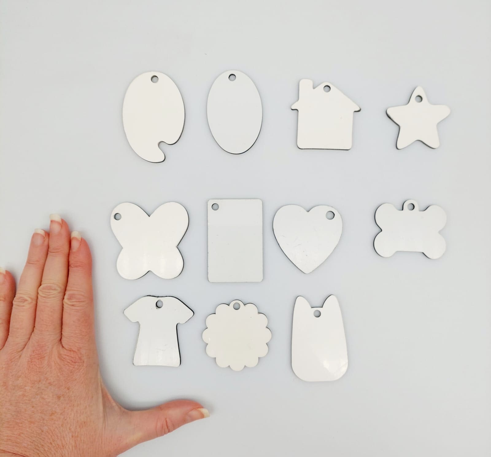 MDF Keychains Sublimation Blanks : Various Shaped MDF Keyrings (end of range)