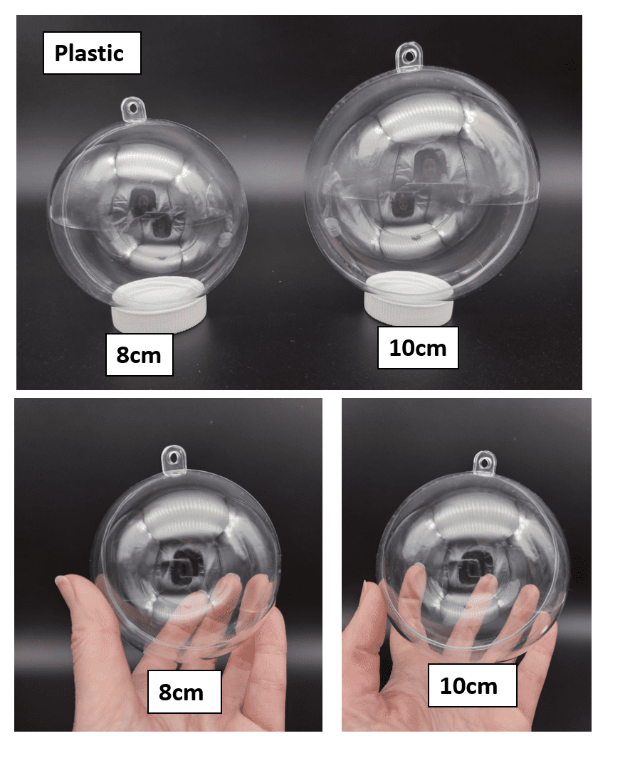 Plastic_Baubles Christmas Blanks : Clear Plastic Baubles