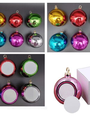 SolidShiny_Baubles2 Christmas Sublimation : 8cm Glossy Solid Baubles