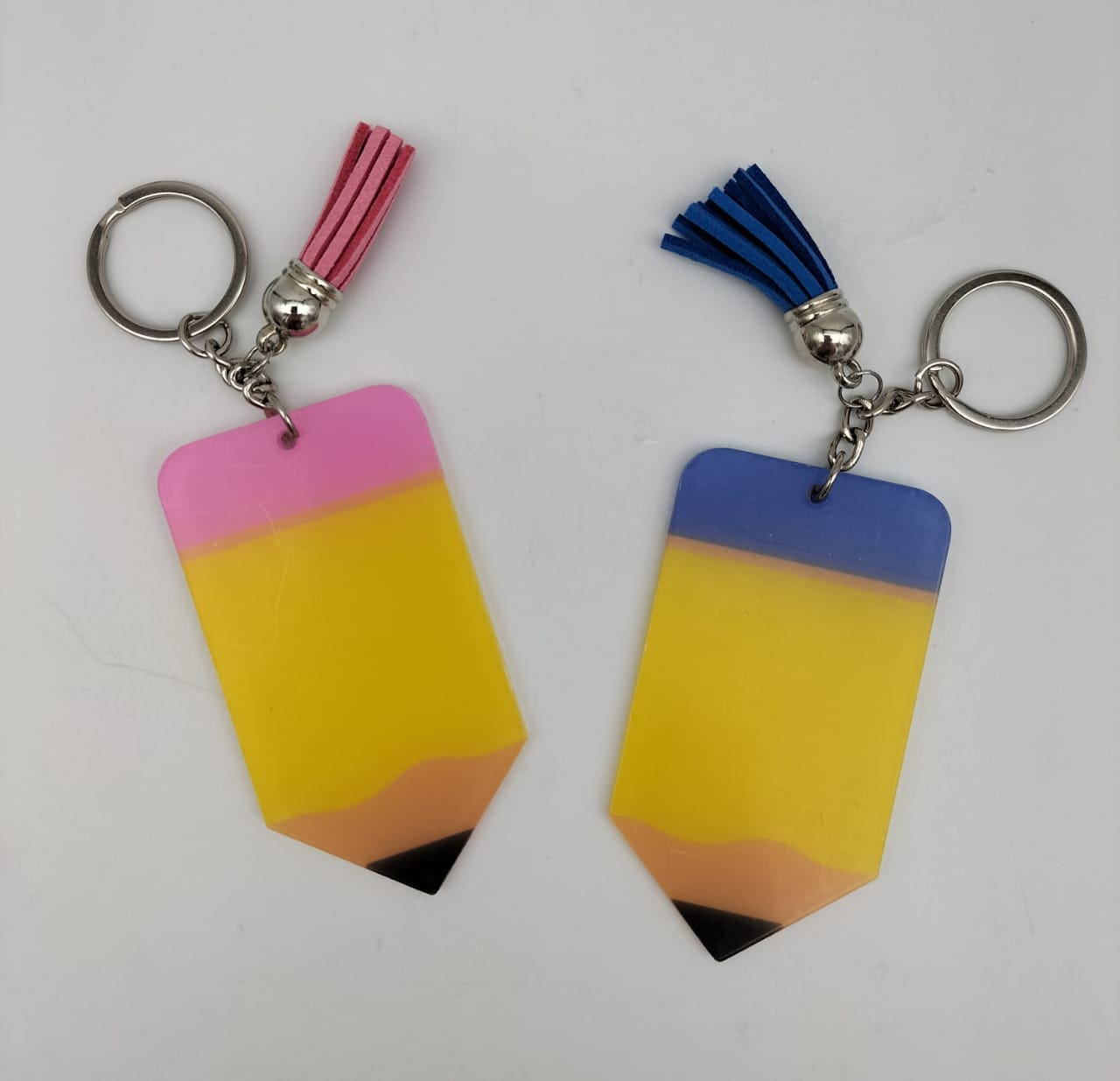 PencilPinkBlue Keychains : Yellow Pencil Acrylic