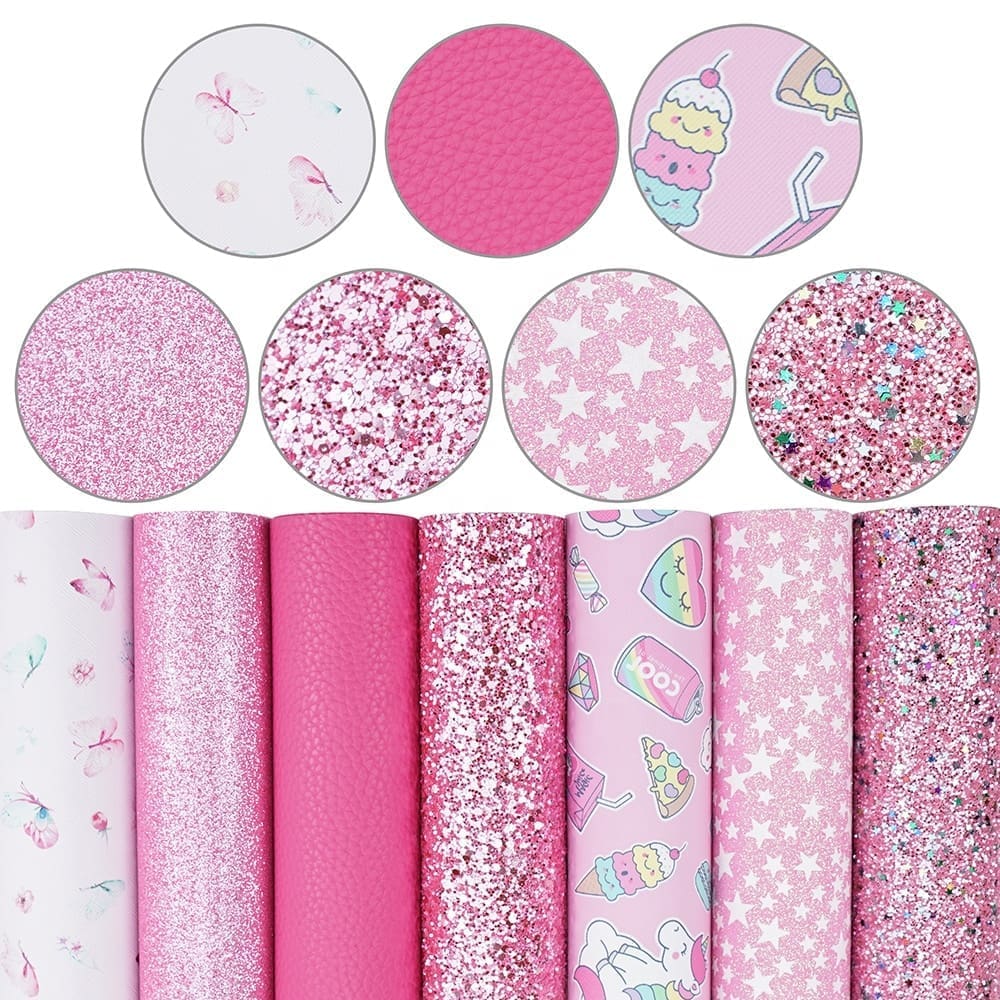 PinkSeries_1 Faux Leather : 7 Piece Unicorn Pretty in Pink (FL20)