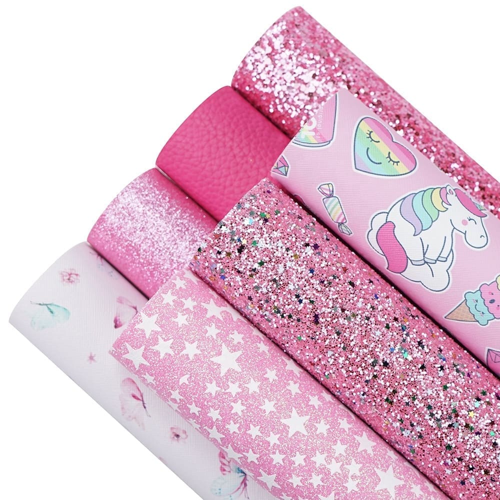 PinkSeries_2 Faux Leather : 7 Piece Unicorn Pretty in Pink (FL20)