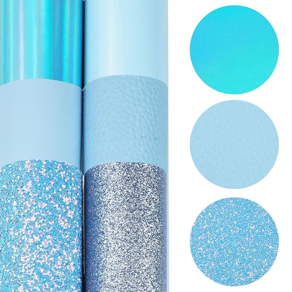 Faux Leather : 6 Piece Dream Light Blue Series (FL5)