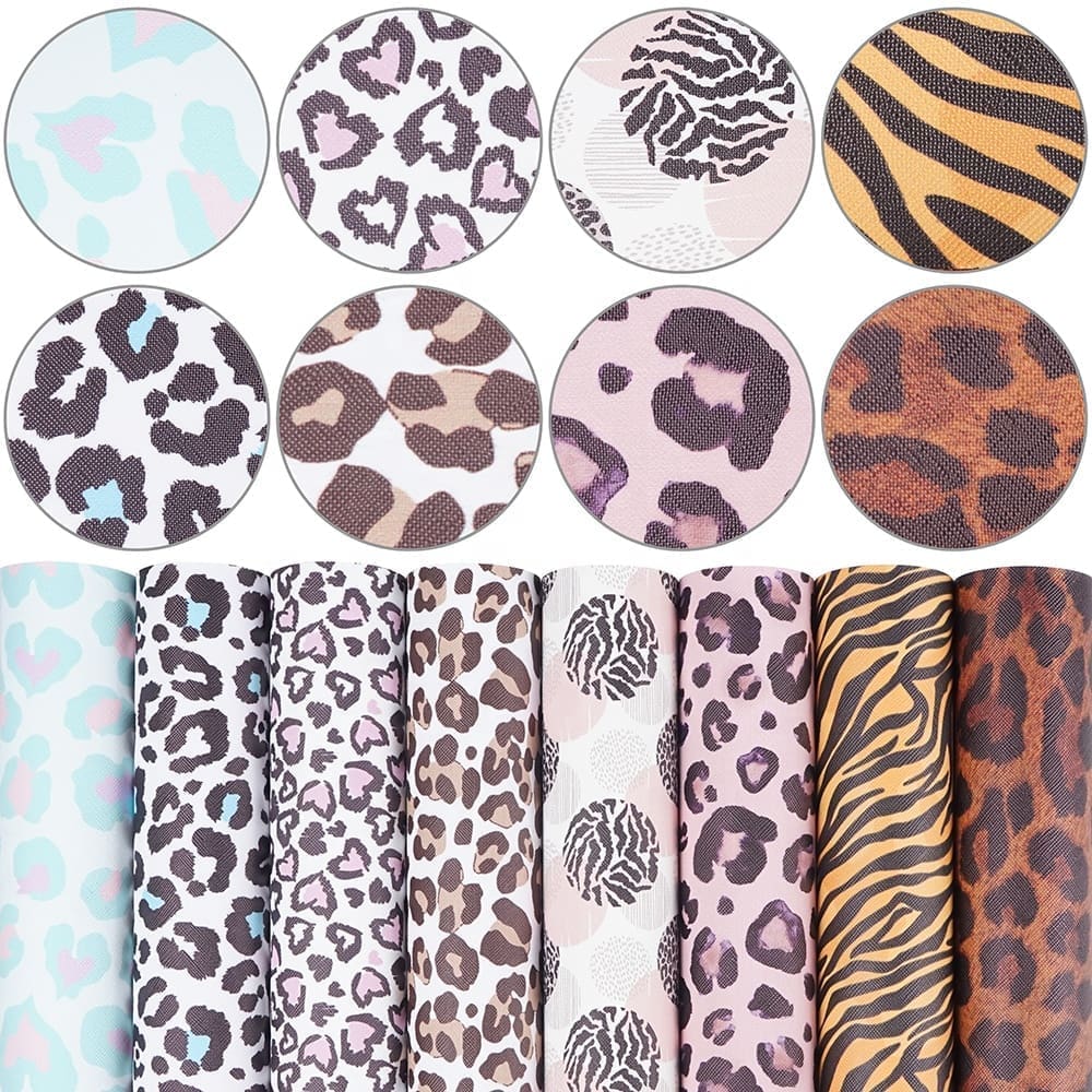 8pcs_Lepoardprint3 Faux Leather : 8 Piece Leopard Print Bonanza (FL3)