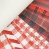 9pc Red Shapped Series4 Faux Leather : 9 Piece Red Tartan Patterned Deluxe (FL25)