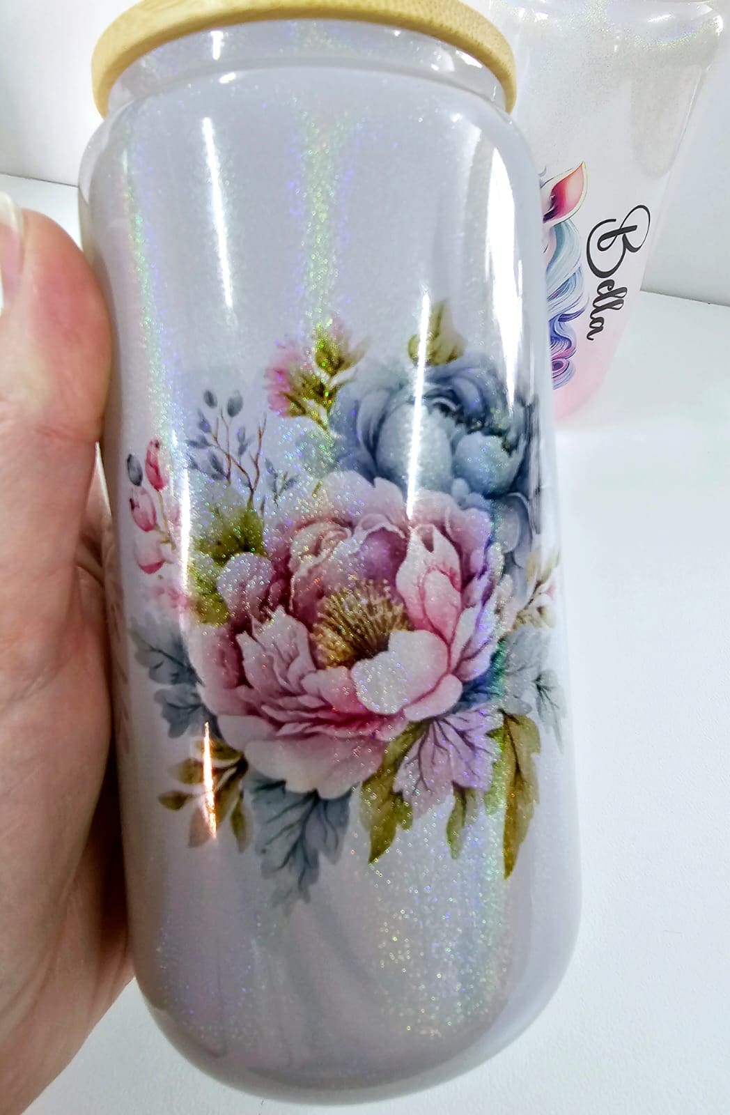 16ozGlassShimmers Print2 Sublimation Blanks : 16oz Shimmer Libbely/Cola Can Glasses with Bamboo Lids