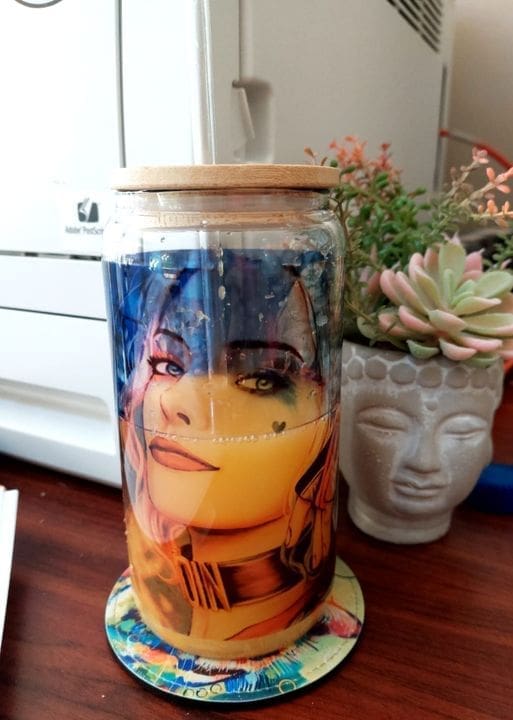 Sublimation Blanks : 12 & 16oz Clear & Frosted Cola Glass (Libbey) Tumblers with Bamboo Lids