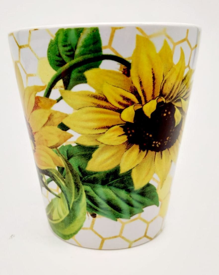 FlowerPot2 Sublimation Blanks : 12oz Flower Pots (Gold & White)