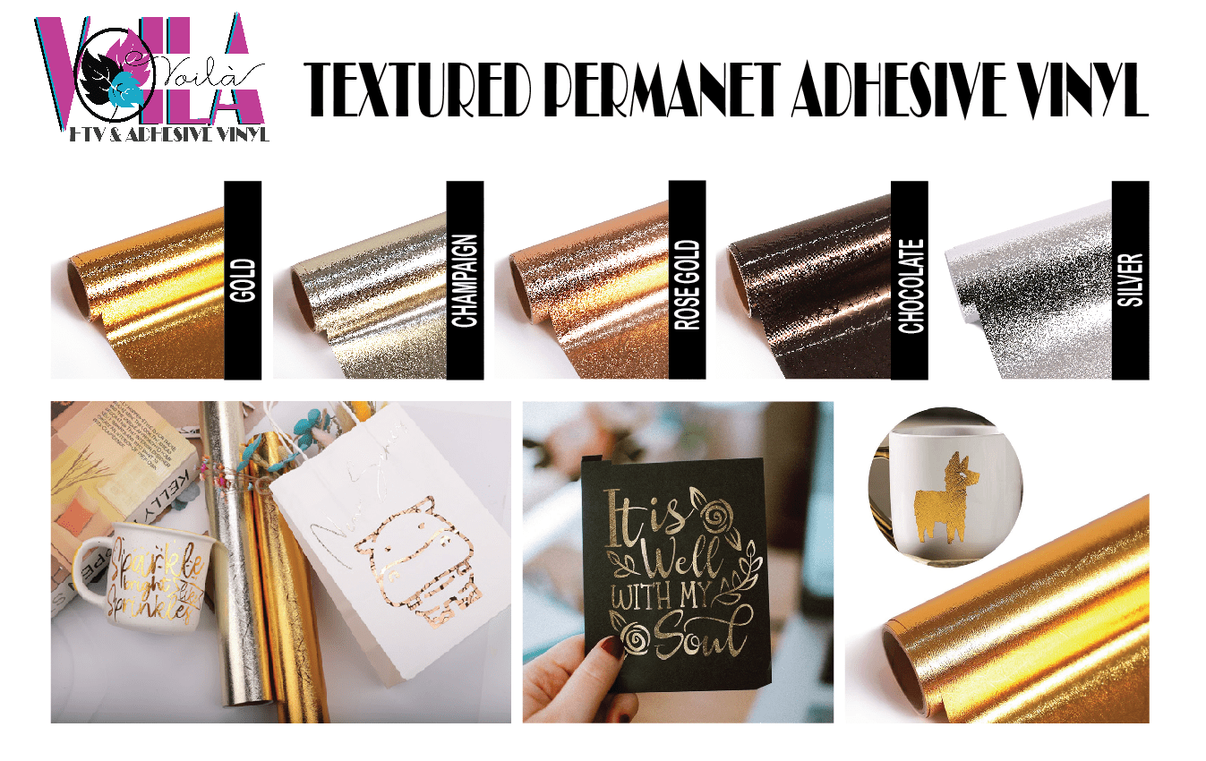 TexturedVinylCard Adhesive Vinyl : 12 by 12 inch Permanent Textured