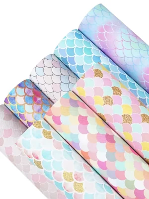 8 Piece Mermaid Scale Series Faux Leather : 8 Piece Mermaid Scale Series (FL1)