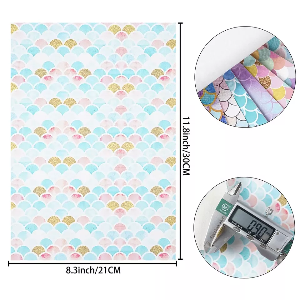 8 Piece Mermaid Scale Series3 Faux Leather : 8 Piece Mermaid Scale Series (FL1)