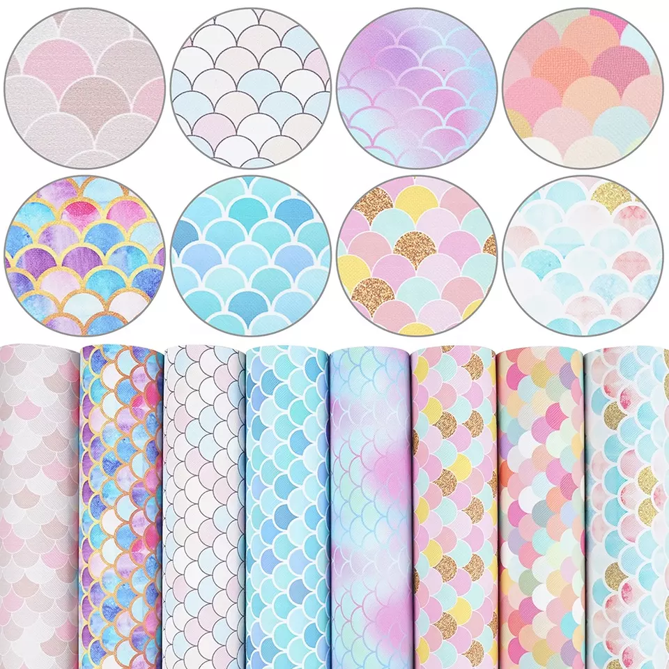 8 Piece Mermaid Scale Series4 Faux Leather : 8 Piece Mermaid Scale Series (FL1)