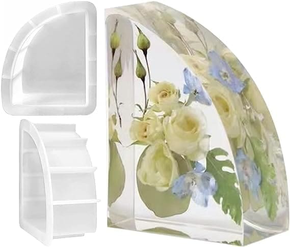 Bookendmould Epoxy & Resin : Curved Silicone Bookend Mould