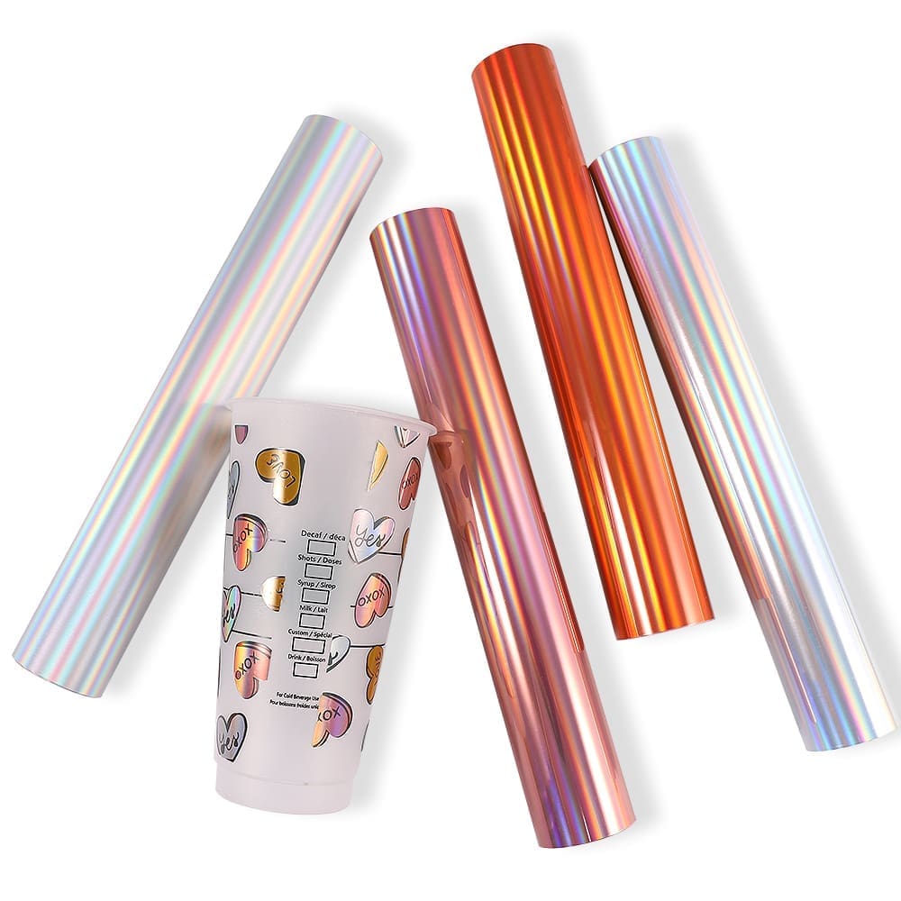 EVHC Adhesive Vinyl : 12 by 12 inch Permanent Glossy Holographic