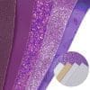 L49_d Faux Leather : 6 Piece Purple Butterfly & Leopard (FL49)