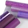 L49_e Faux Leather : 6 Piece Purple Butterfly & Leopard (FL49)