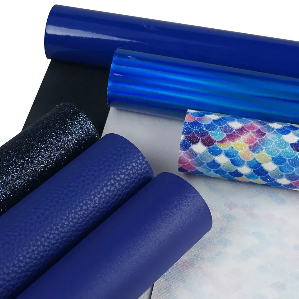FL58_f Faux Leather : 6 Piece Blue Mermaid Deluxe Mix (FL58)