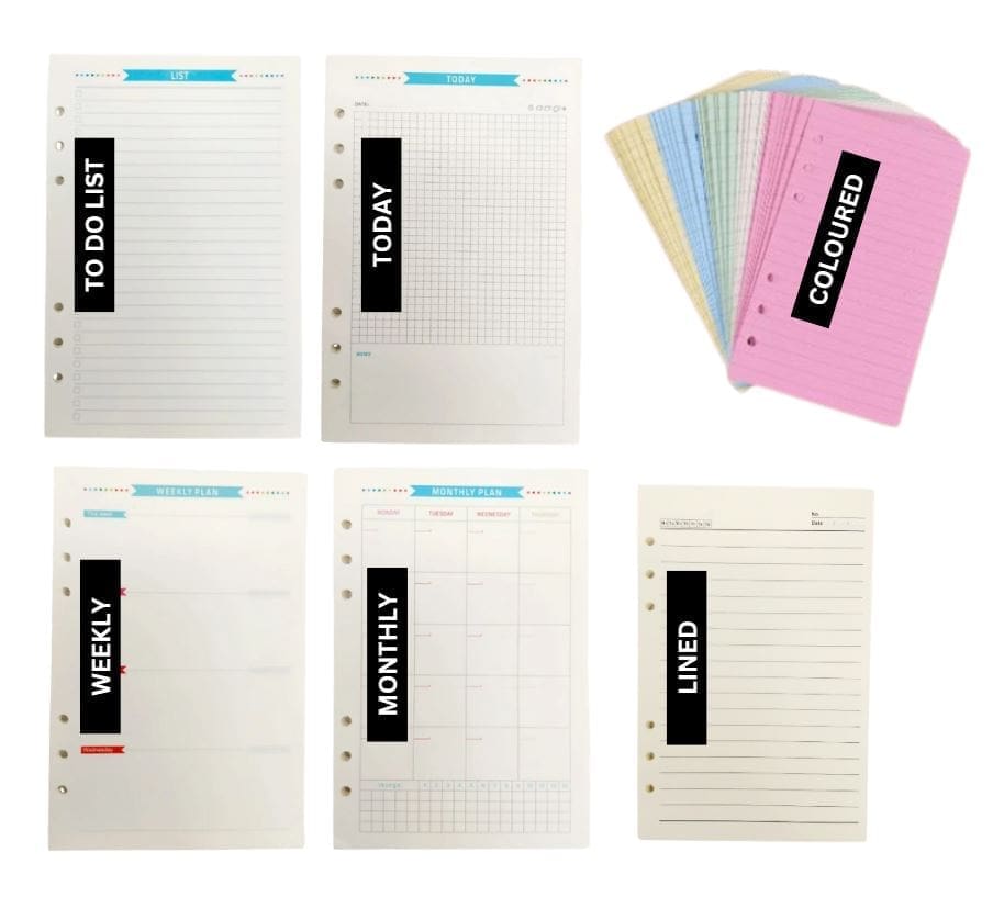 PaperinsertsMain Binder Accessories : Various Punched Paper Inserts