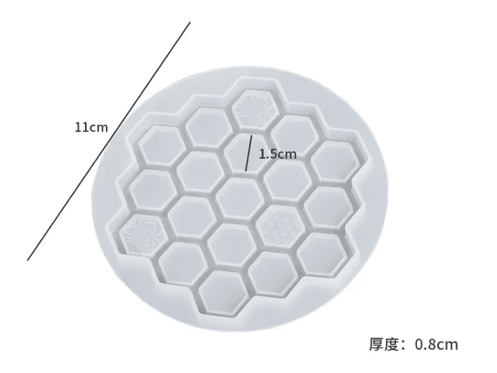 BeeHoneycombCosterSet3 Resin & Epoxy : Bee Honeycomb Silicone Coaster Set