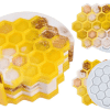 BeeHoneycombCosterSet5 Resin & Epoxy : Bee Honeycomb Silicone Coaster Set