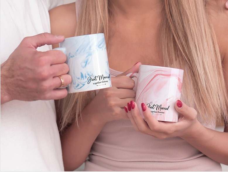Sublimation Blanks : 11oz Marble Mugs