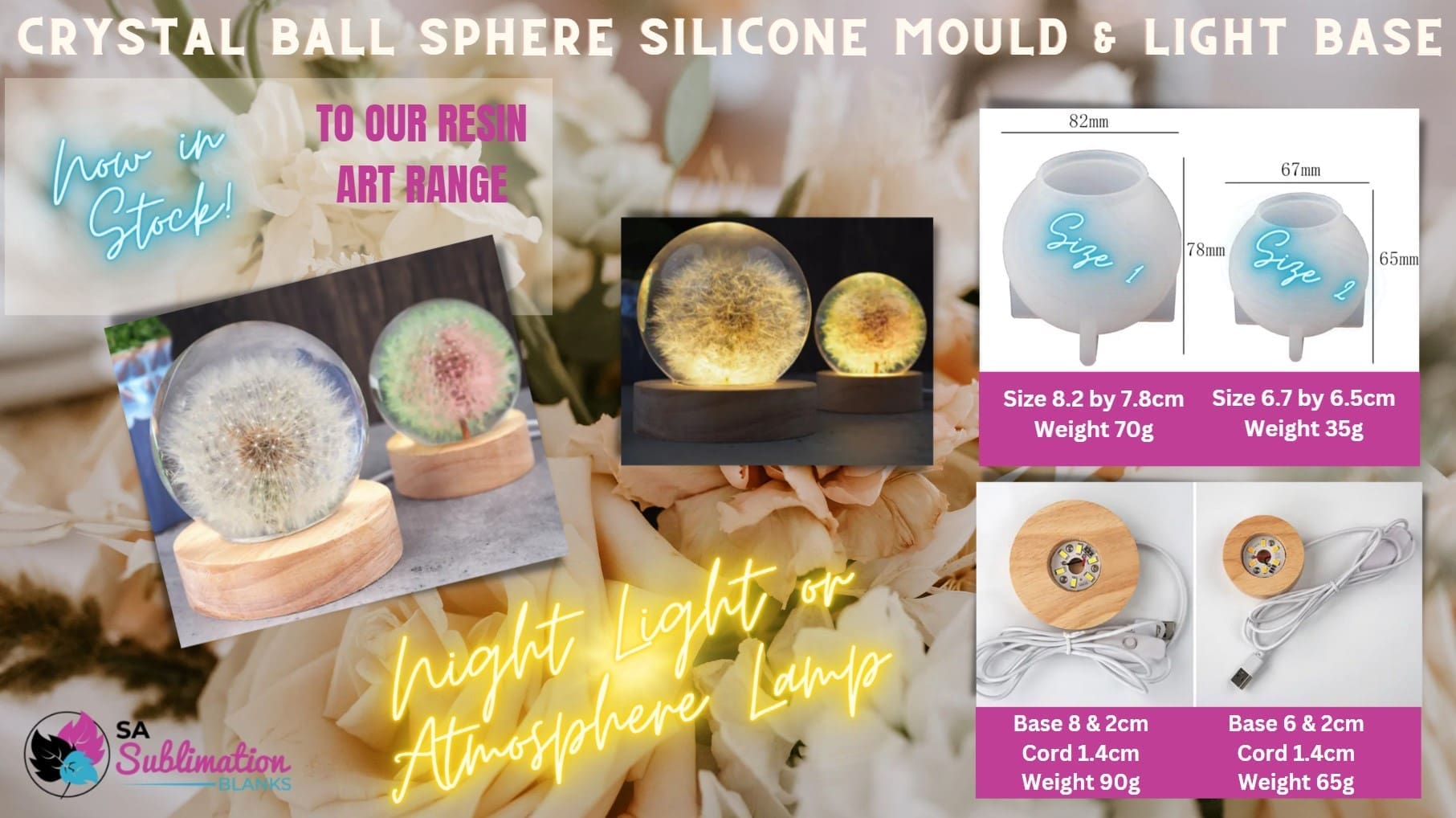 SphereMoulds_Lights Resin & Epoxy : Sphere Silicone Moulds