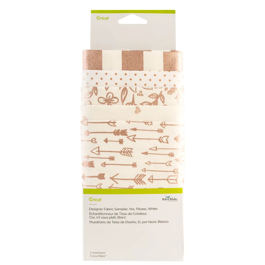 2004673 : Cricut Designer Fabric Sampler Yes Please White (Maker / Explore)