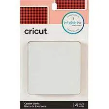 2006581 - Cricut Infusible Ink Aluminium Coasters 4-pack (White  Square)  4 square coasters 3 75'' x 3 75'' (9 5 cm x 9 5 cm)
