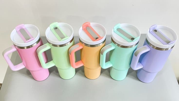 2007092 - Cricut Joy Smart Vinyl Permanent 14x122cm (Black) Sublimation Blanks : 40oz Macaron Tumblers (Stanley Dupe)