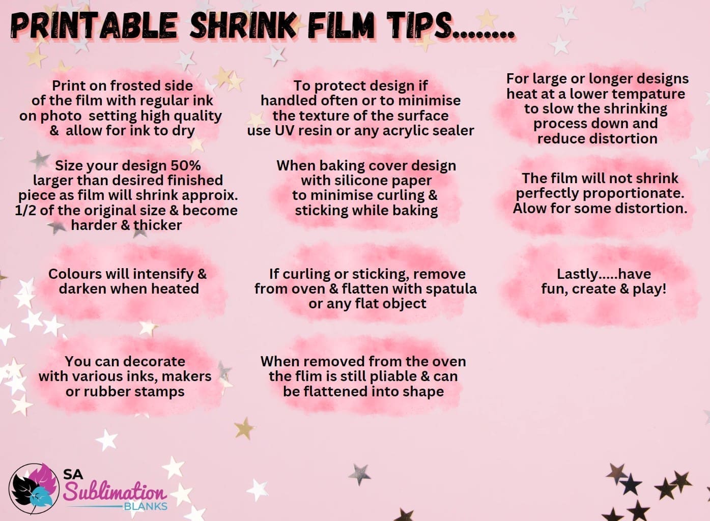 Arts & Crafts : Printable Shrink Film for Inkjet (Pack of 5 A4 Sheets)