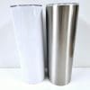 20oz Fat Bottom Sublimation Blanks : 20oz Straight Flat Edge Bottom Tumbler (White & Silver)
