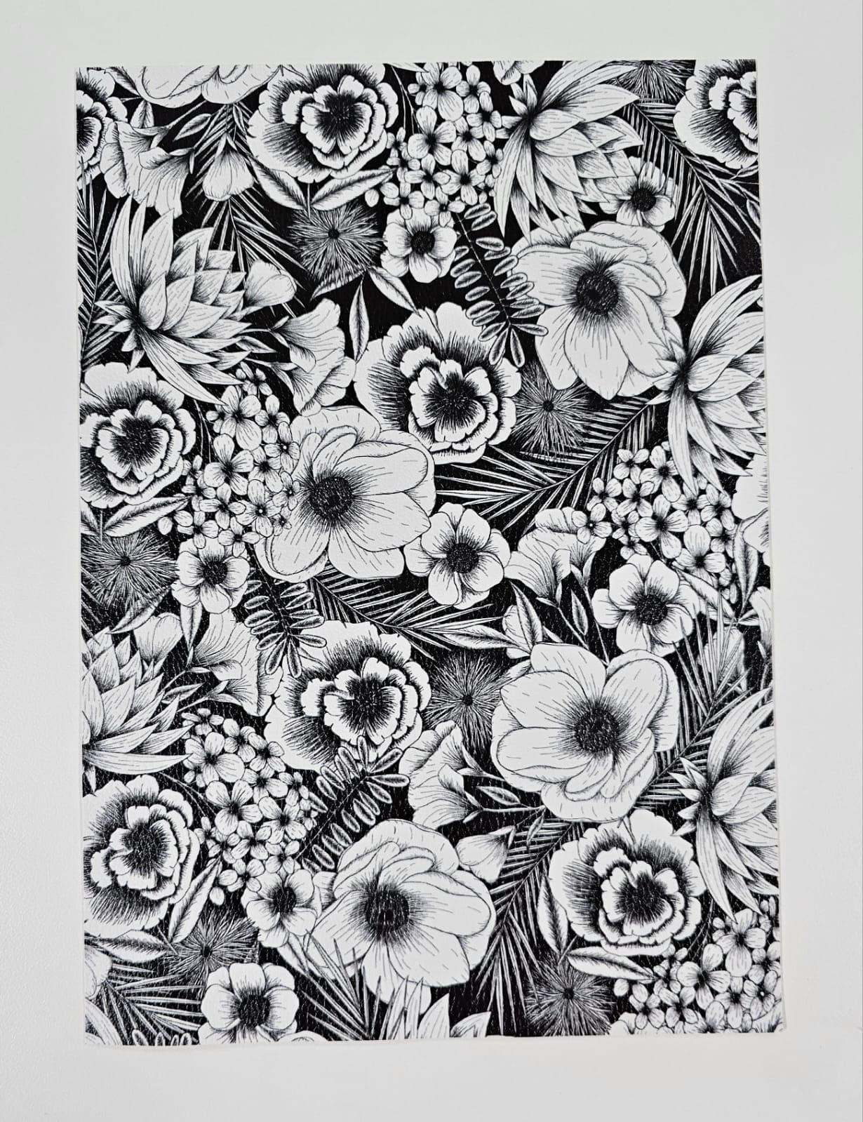 Botanical (BOT) Faux Leather : 1 Piece Botanical Black/White (BOT)