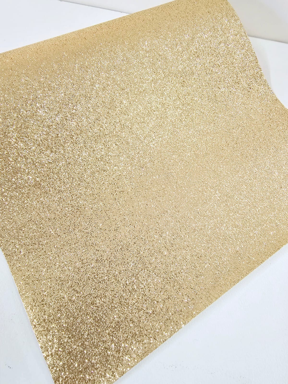 Champ Gold Glitter Fine Faux Leather : 1 Piece Champagne Gold Glitter Fine