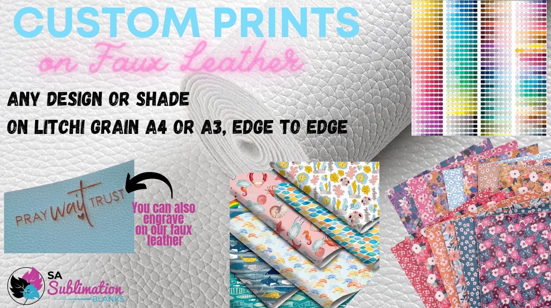 Faux Leather : Print on Demand Your Design or Shade