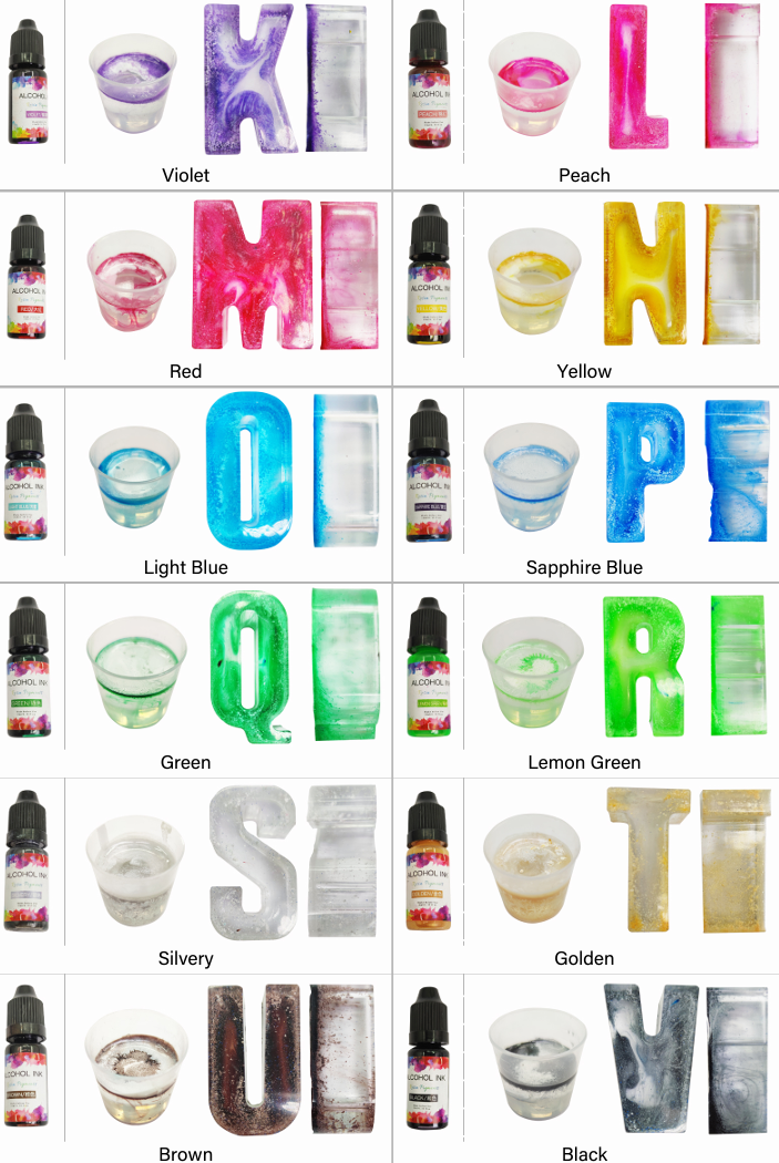 AlcoholoInkRange2 Resin Supplies : 24color 10ml Alcohol Ink Diffusion Resin Pigment Set