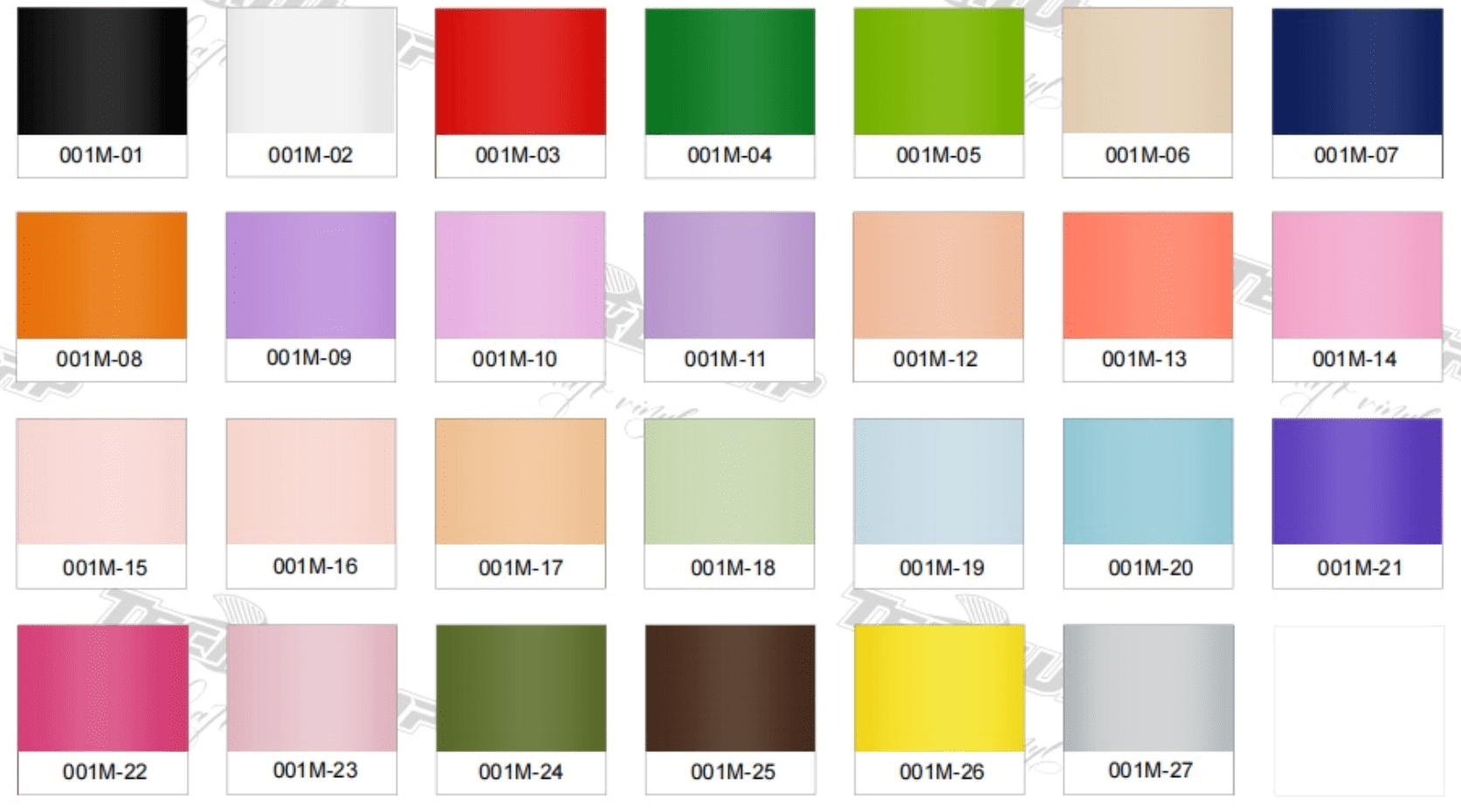 Teckwrap : Permanent Matte Sheet Vinyl 001 Range (30 by 30cm)