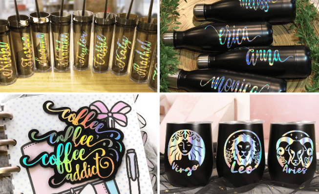Teckwrap : Holographic Glossy Rainbow Adhesive Range (30 by 30cm)