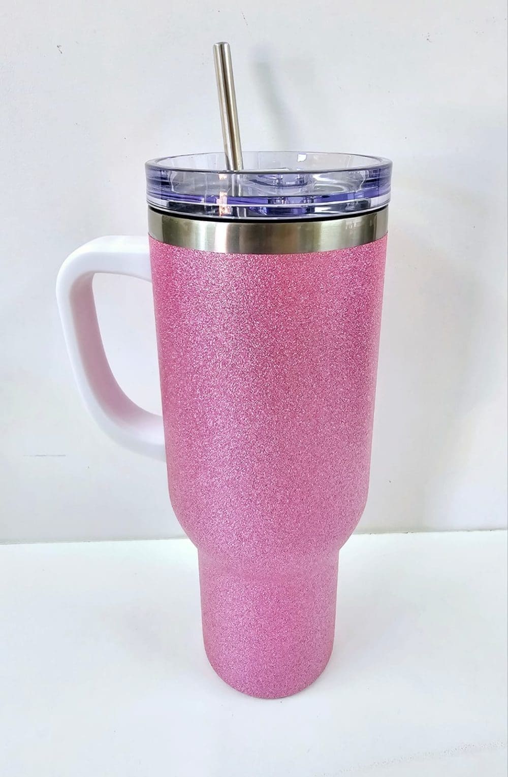 Pink2 Sublimation Blanks : 40oz Glitter Tumblers (Stanley Dupe)