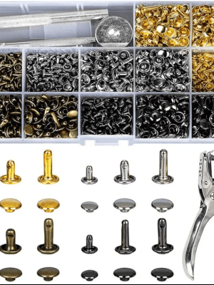 Rivets Set Arts & Crafts : 480 Piece Leather Double Sided Rivets Set With Tools