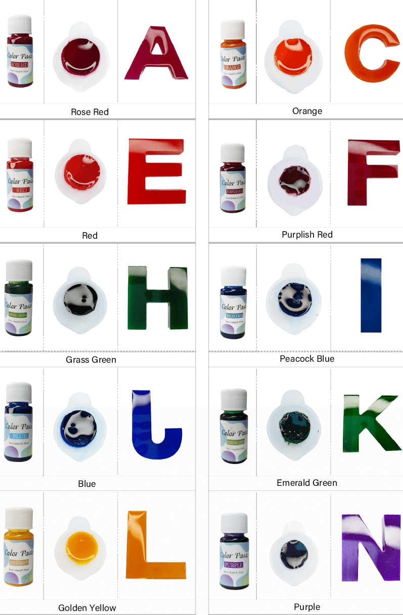 Resin Supplies : 24 Colour 10ml Colouring Paste Set