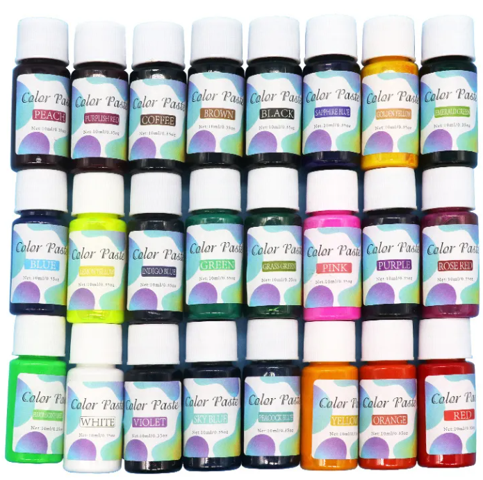 Resin Supplies : 24 Colour 10ml Colouring Paste Set